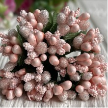 Веточка с тычинками, персиковая, упаковка 144 шт.