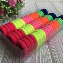 Набор резинок велюрчик, 3 см, сине-оранжево-зеленый, упаковка 66 шт.