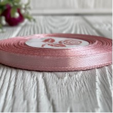 Атлас 0,6 см, рожево-пудровий, рулон 33 м, УПАКОВКА 10 рулонів