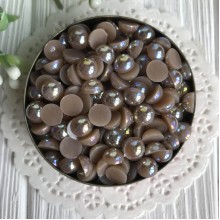 Полубусина 8 мм, кофейный перламутр, упаковка 250 г