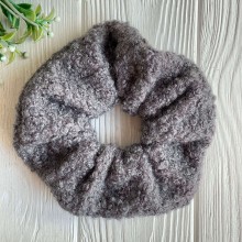 Скранч каракуль букле, 13 см, графитовый, шт.