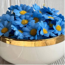 Бутон ромашки, 4 см, голубой, Большая упаковка 500 шт.