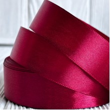 Атлас 2,5 см, червоний оксамит, рулон 33 м, УПАКОВКА 5 рулонів