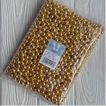 Бусины гальваника, 10 мм, золото, упаковка 500 грамм