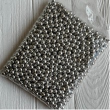 Бусины гальваника, 10 мм, серебро, упаковка 500 грамм