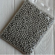 Бусины гальваника, 8 мм, серебро, упаковка 500 грамм