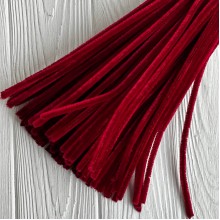 Синельная проволока простая, 6 мм х 30 см, бургунди, 100 шт.