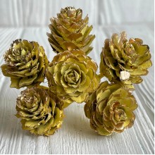 Веточка хмели, 2,5х12 см, яркое золото, упаковка 60 шт.