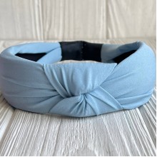 Обруч софт чалма однотонный, 4 см, голубой, шт.