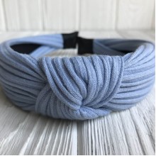 Обруч чалма трикотаж мустанг, 3 см, голубой, шт.