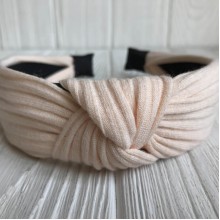 Обруч чалма трикотаж мустанг, 3 см, молочный, шт.