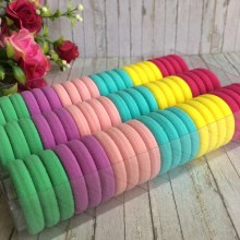 Набор резинок велюрчик, 3 см, малиново-желто-мятный, упаковка 66 шт.