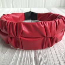 Обруч экокожа жатка, 4 см, красный, шт.