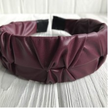 Обруч экокожа жатка, 4 см, вишневый, шт.