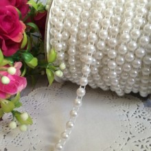 Лента-бусинка (I30398), белая, 4 мм, катушка 50 м