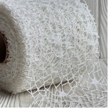 Сетка декоративная с блеском, 12 см, белый перламутр, рулон 23 м