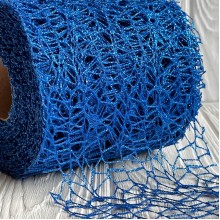 Сетка декоративная с блеском, 12 см, темно-синий, рулон 23 м
