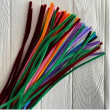 Синельная проволока простая, 6 мм х 30 см, цветной микс, 100 шт.