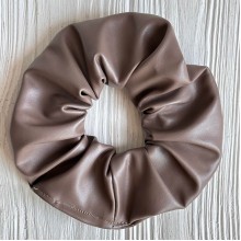 Скранч экокожа, 12 см, кофейный, шт.