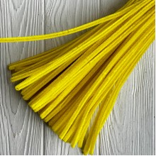 Синельная проволока простая, 6 мм х 30 см, желтый, 100 шт.