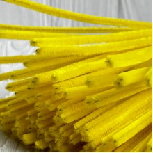 Синельная проволока простая, 6 мм х 30 см, желтый, 100 шт.