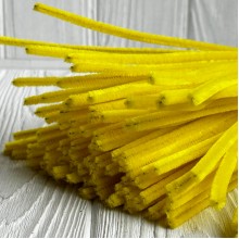 Синельная проволока простая, 6 мм х 30 см, желтый, 100 шт.