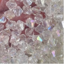 Хрусталь (ромб), 10 мм, прозрачный перламутр (пластик), упаковка 500 г
