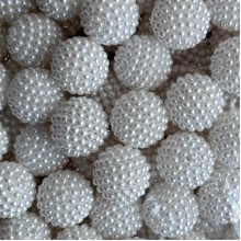 Бусина в пупырышку (круглая), 18 мм, белая, упаковка 500 г