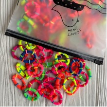 Резинка в кошельке в рубчик, 2,5 см, яркий микс, упаковка 100 шт.