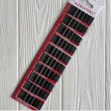 Невидимки Aleksandra, 5,5 см, черные, упаковка 100 шт.