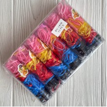 Резинки силиконовые в колбе, 2,2 см, черно-сине-красные, упаковка 12 шт.