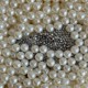 Жемчуг (пластик) для установки на прессе (без отверстия) (с гвоздиками), 8 мм, молочный, упаковка 500 грамм