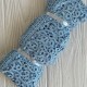 Кружево макраме "Сандра", 7,5 см, голубое, рулон 9 м