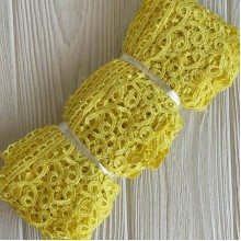 Кружево макраме "Сандра", 7,5 см, желтое, рулон 9 м