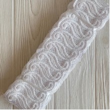 Кружево макраме широкое (KMS-1), 7,5 см, белое, рулон 9 метров