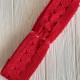 Кружево макраме широкое (KMS-2), 7 см, красное, рулон 9 метров