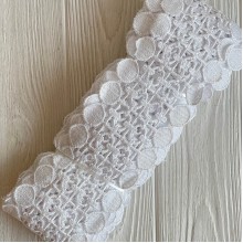 Кружево макраме широкое (KMS-5), 9 см, белое, рулон 9 метров