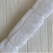 Кружево макраме широкое (KMS-9), 7,5 см, белое, рулон 9 метров