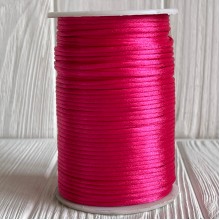 Шнур корсетный (сатиновый), 2 мм, малиновый, рулон 100 м