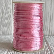 Шнур корсетный (сатиновый), 2 мм, розовый, рулон 100 м