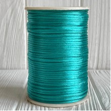 Шнур корсетный (сатиновый), 2 мм, морская волна, рулон 100 м