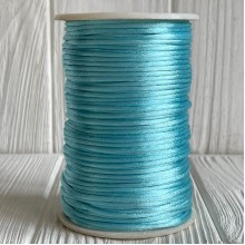 Шнур корсетный (сатиновый), 2 мм, светло-бирюзовый, рулон 100 м