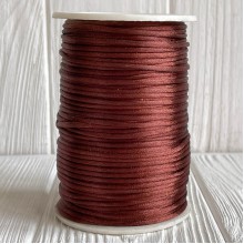 Шнур корсетный (сатиновый), 2 мм, шоколадный, рулон 100 м