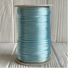 Шнур корсетный (сатиновый), 2 мм, голубой, рулон 100 м