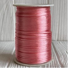 Шнур корсетный (сатиновый), 2 мм, пудровый, рулон 100 м