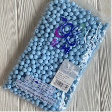 Бусина матовая "Зефирка", 10 мм, голубая, упаковка 500 грамм