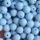 Бусина матовая "Зефирка", 10 мм, голубая, упаковка 500 грамм