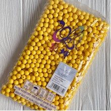 Бусина матовая "Зефирка", 10 мм, желтая, упаковка 500 грамм