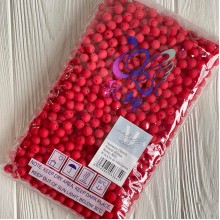 Бусина матовая "Зефирка", 10 мм, красная, упаковка 500 грамм