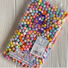 Бусина матовая "Зефирка", 10 мм, цветной микс, упаковка 500 грамм